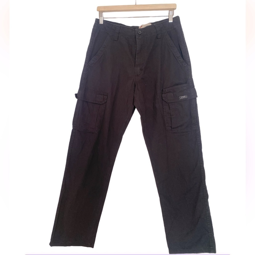 WRANGLER RELAXED FIT MENS BLACK CARGO WORKPANTS SIZE 32x32